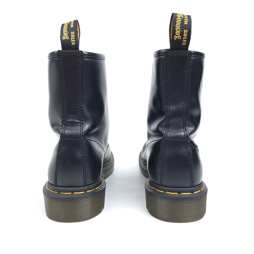 DR. MARTENS 1460 Black Smooth Leather Grunge Goth Combat Boots Workwear 90s Y2k - Picture 5 of 9